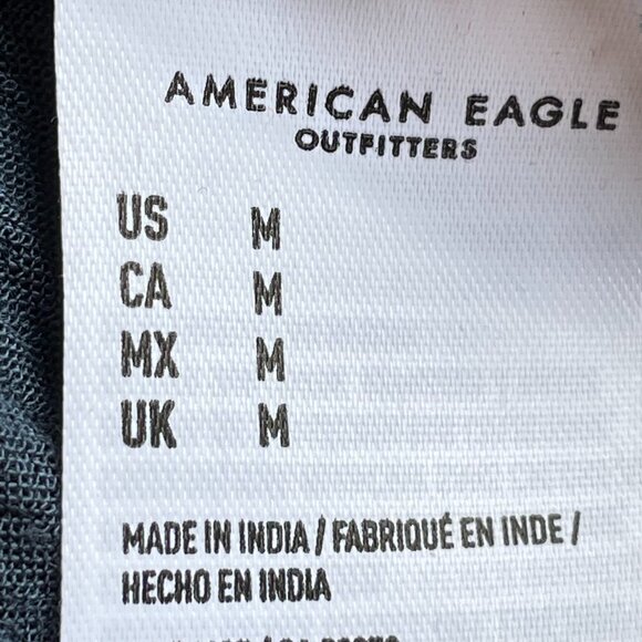 AE Peasant Top Scoop Neck Keyhole Shirred Waist with Peplum and Bell Sleeve - Picture 6 of 8